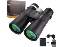 Binoculares compactos 12x50 HD IP68, bolsa, soporte para cámara de teléfono móvil, prisma Bak4, recubrimientos SMC, observación de aves, camping, senderismo, color negro. Bestvite