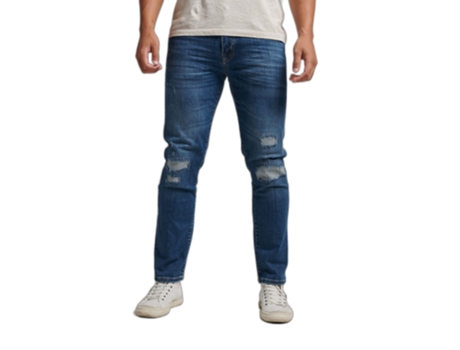 Pantalones SUPERDRY Hombre (32x32 - Azul)