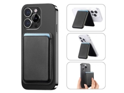 Cartera magnética para iPhone 13/14/15/16/17 Pro/Pro Max negra Hexinyigjly