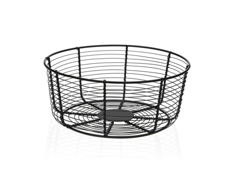 Frutero VERSA Negro Metal Cerámica Acero 26x11x26 cm