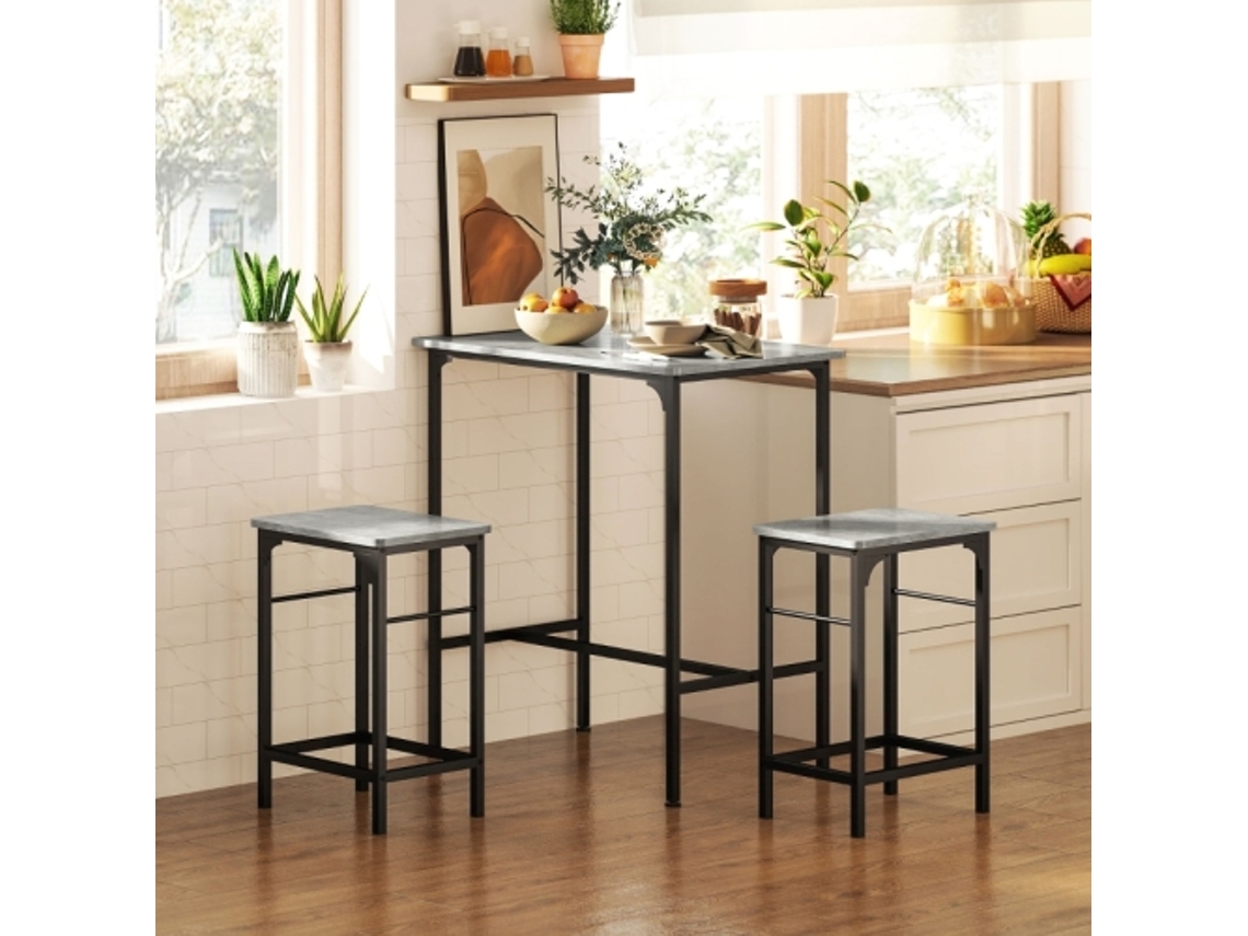 Conjunto de barra y sillas, Conjunto de barra y sillas con taburetes tipo banco, Mesa de comedor con dos sillas.