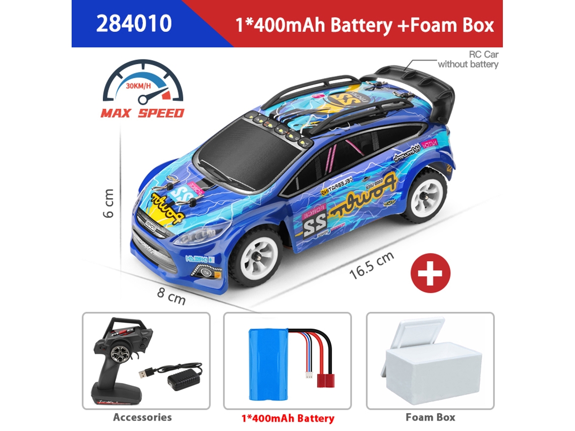 Coche RC 128 4x4 con luces LED, 30 km/h, 2,4 g, todoterreno en miniatura con control remoto. Aeuzwr