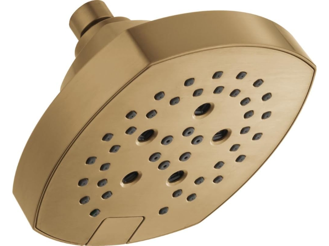 Cabezal De Ducha Faucet H2okinetic De 5 Posiciones, Cabezal De Ducha Cuadrado Dorado, Caudal De 1,75 Gpm...