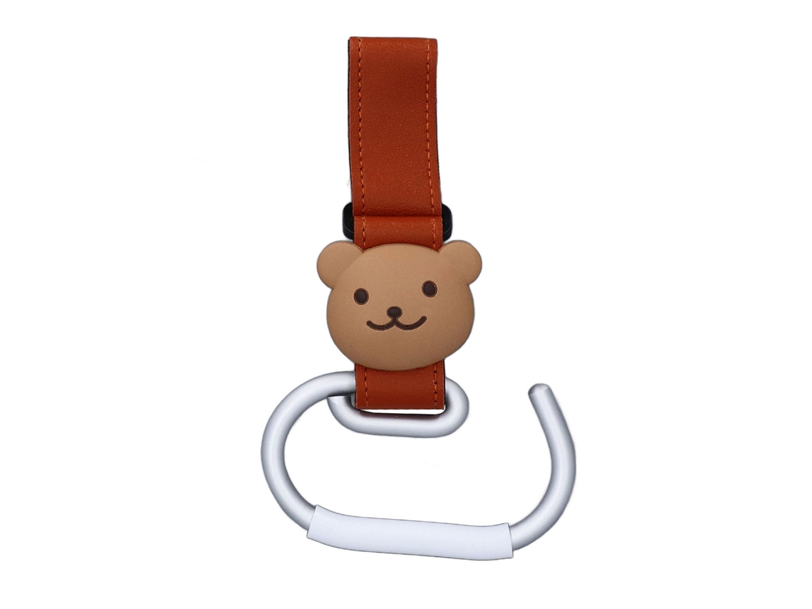Gancho Para Cochecito De Bebé, Oso De Dibujos Animados, Multifuncional, Accesorio Portátil, Marrón.