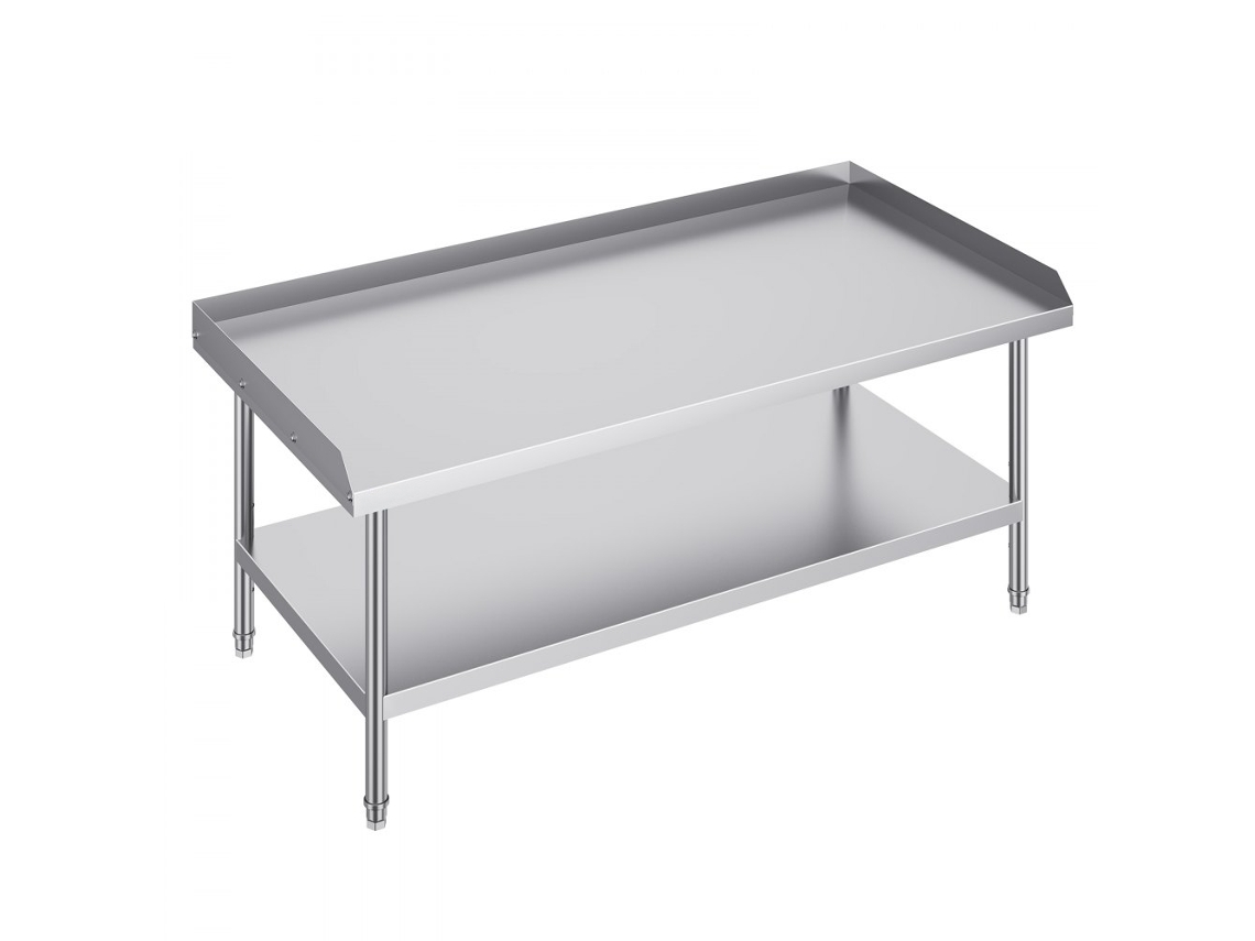 Mesa de Trabajo de Acero Inoxidable 152x76x66cm con Paneles Antisalpicaduras y Altura Regulable Tekmaquinas