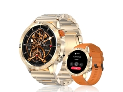 Smartwatch Ak57 Tela Grande Amoled Alta Definición De 1.43 Polegadas Soporte Chamadas Bluetooth Ouro Yizhood