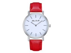Reloj De Pulsera De Cuarzo Para Hombre Y Mujer Con Correa Pu Zlf0196-y Rojo