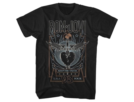 Camiseta ROCKINSTONE Keep The Faith Tour Bon Jovi (XXXL)