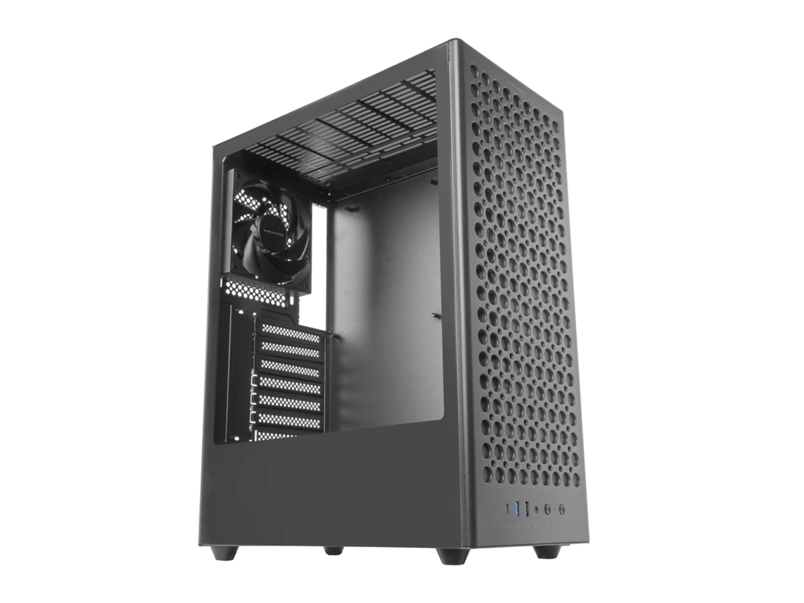 Caja Pc Atx Mars Gaming Mc-t800 Semitorre Mesh 4x Ventiladores Fdb Usb-c Cristal Templado Negro