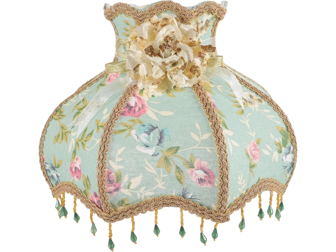 Lámpara De Techo Cilíndrica De Tela Con Estampado Floral Verde, Bombillas E27, Decoración Para Habitación De Princesa