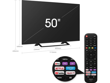 Tv Hisense 50a7300f Led 50 127 Cm 4k Ultra Hd Smart Tv Worten Es