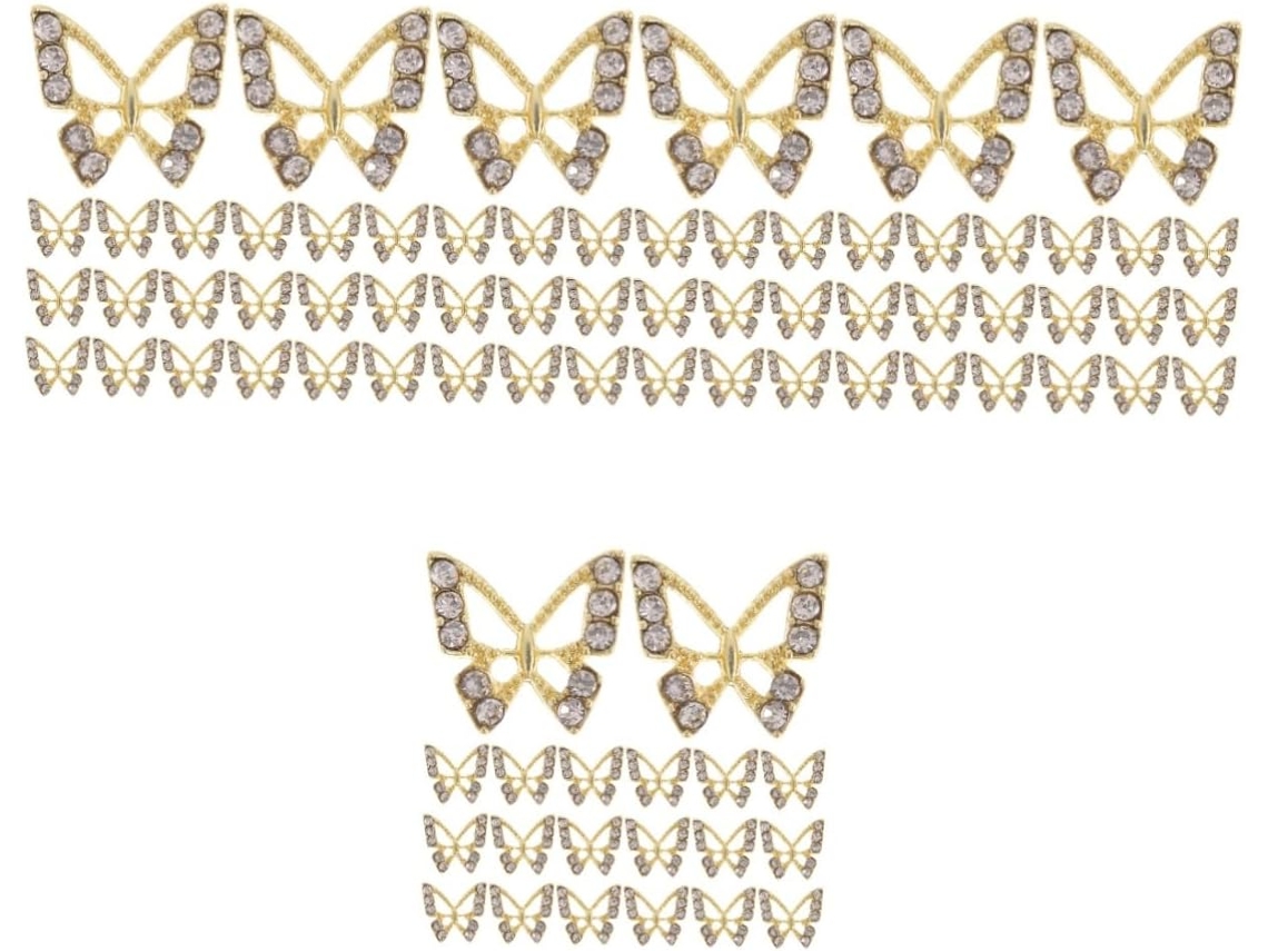 80 Pièces Ornements De D'ongle Ongles Gemmes Charmes D'ongles Décor D'or A Pour En Acrylique
