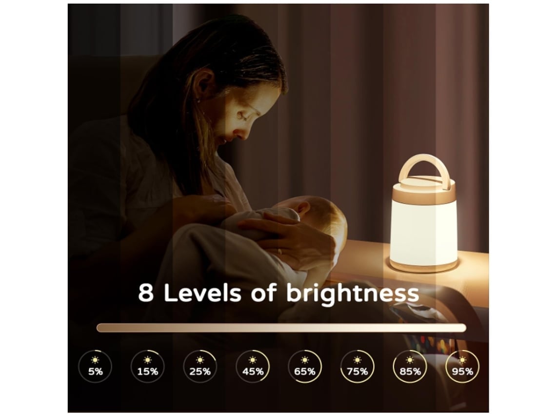 Lámpara de luz nocturna portátil recargable, lámpara de guardería con control remoto y temporizador, lámpara táctil pequeña, luces USHION
