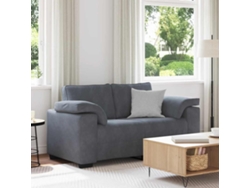 Sofá Loveseat Gris Oscuro 120 Cm Terciopelo