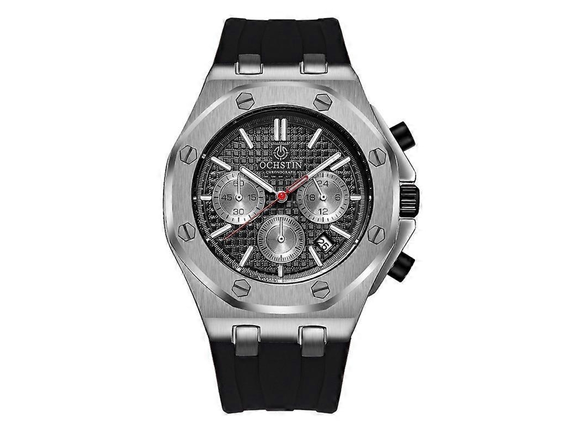 Reloj multifuncional Ochstin 6100e para hombre con movimiento de cuarzo, resistente al agua y correa de TPU.