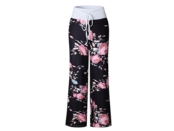 Pantalones Palazzo Cómodos De Algodón Con Estampado Floral Y Cordón Ajustable Para Mujer.