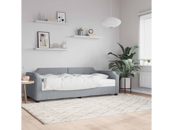 Sofá Cama Con Colchón Tela Gris Claro 80x200 Cm