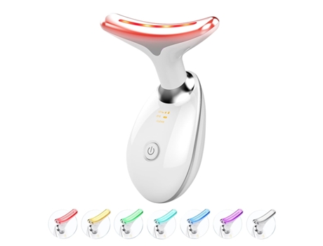 Terapia de luz roja para cara y cuello Varita Terapia de luz roja Masajeador de cuello Facial LED 7 colores para el cuidado de CHRONUS