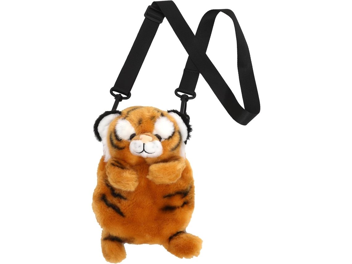 Bolso Bandolera De Peluche Con Estampado De Tigre, Bonito Diseño De Dibujos Animados, Para Mujer.