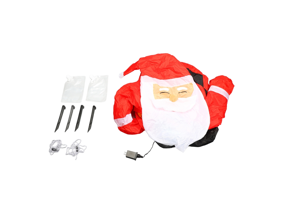 Papá Noel Hinchable Para Exteriores De 1,5 M Con Luces Led Para Jardín. Decoración Navideña Inflable.