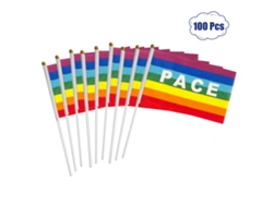 50/100 Piezas De Bandera De La Paz Mini Arcoíris De Poliéster Resistente A La Decoloración
