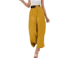 2026-24296-pantalones De Mujer De Cintura Alta Elástica De Pierna Ancha Casual Con Bolsillos Para Verano Y Otoño