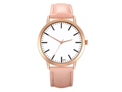 Elegante Reloj De Pulsera Para Mujer Con Cuarzo Rosa Y Correa De Cuero.