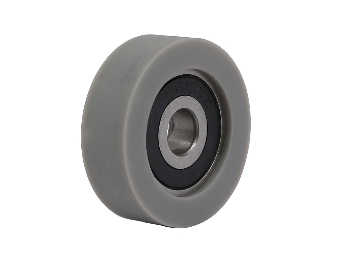 Rueda De Rodillos Con Rodamiento De Bolas Recubierta De Pu De 5 Mm X 22 7 Color Gris (47f1874e013...