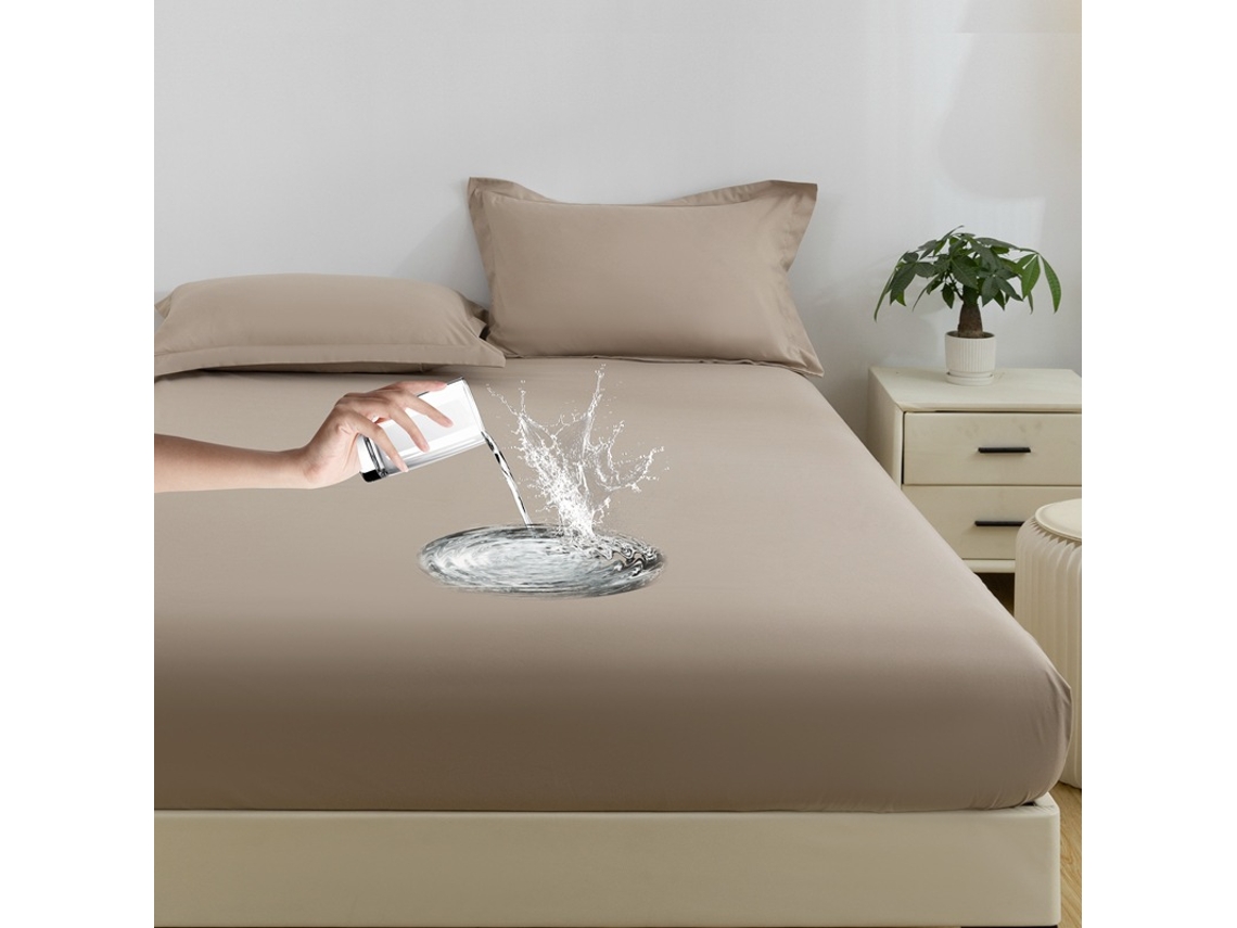Protector De Colchón Impermeable Czhhmart 120 Cm X 200 Cm (con Dos Fundas De Almohada) Amarillo Crema