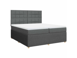 Maison Exclusive - Cama Box Spring Con Colchón Tela Gris Oscuro 200x200 Cm