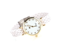 Reloj De Pulsera Cmk De Estilo Sencillo Para Mujer Con Brazalete De Malla De Eslabones Redondos De Cuarzo (plata Y Blanco)