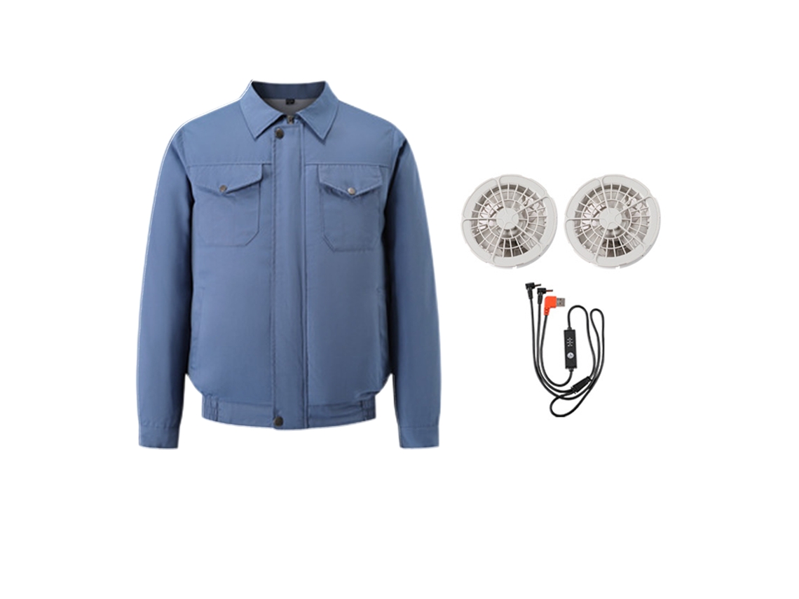 Chaqueta Con Ventilador Usb De 4 Velocidades Para Actividades Al Aire Libre En Verano, Azul Claro, Xl