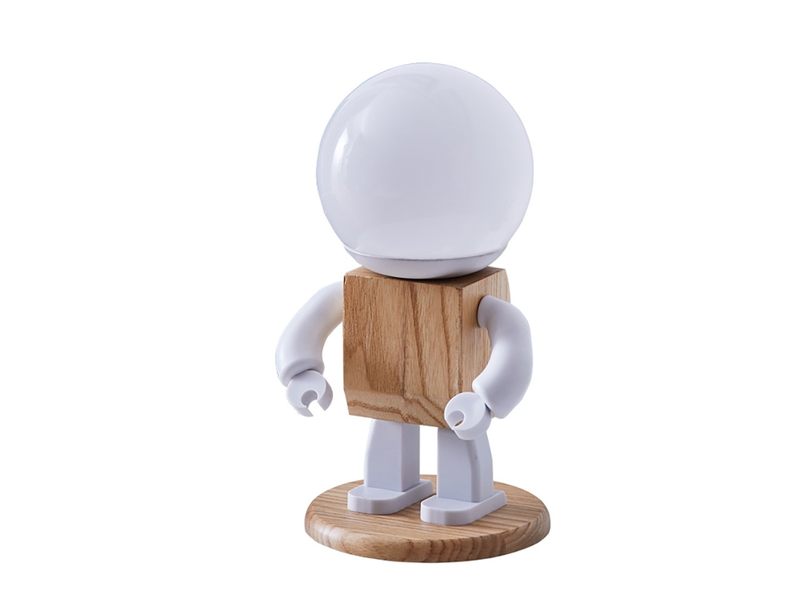 Linda robot mesa luz nórdica moderna mesa de madera led niños bebé niña niño niños dormitorio dormitorio mini luces de noche | Lámparas de mesa SLD