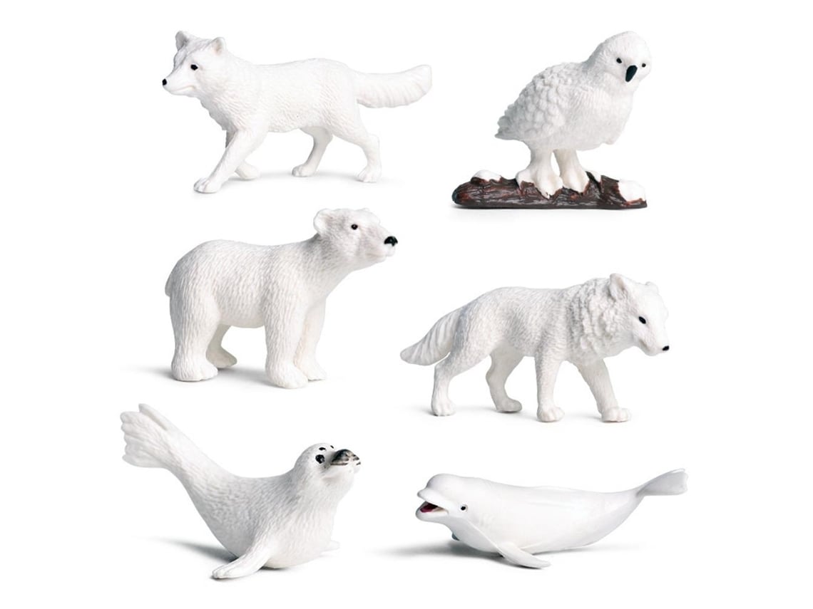 Ats-6 Piezas Mini Figuras De Animales Marinos Del Círculo Ártico, Juguetes De Simulación Y Modelos Educativos Para Niños