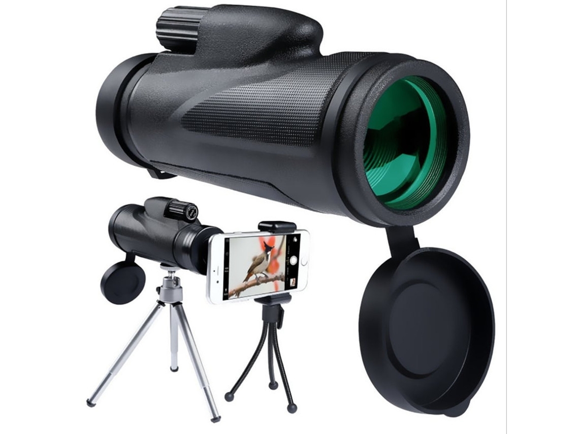 Telescopio monocular Bestvite para caza y observación de aves, 12x50, de alta potencia (negro)