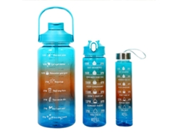 Botella de agua deportiva 3 en 1, fuente de agua fría, vaso de plástico multiusos