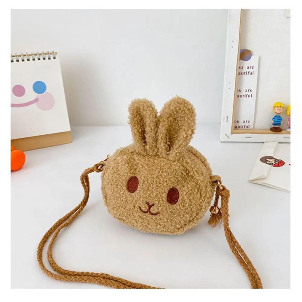 Bolso/Cartera de hombro con diseño de conejo de dibujos animados para regalo de Año Nuevo MDUG (caqui)