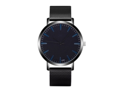 Reloj De Pulsera Zhoulianfa Para Hombre Con Correa De Malla De Acero, Estilo Casual, Negro.