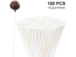 Palitos de Piruleta 100 Unidades, Palitos de Malvavisco, Seguridad Alimentaria, Creativos, Multiusos 152x4mm