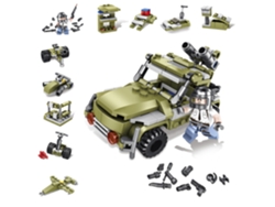Este Kit De Maquetas Militares Todoterreno 10 En 1 Contiene 215 Piezas. Se Puede Ensamblar En 10 Modelos Individuales. Dimensiones: 18 X 7 X 14 Cm.