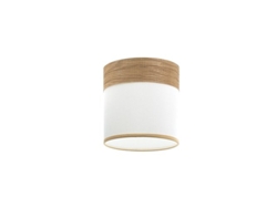 Pantalla Lámpara Cloe Blanca/madera Clara E14 (ø14x14x14cm)