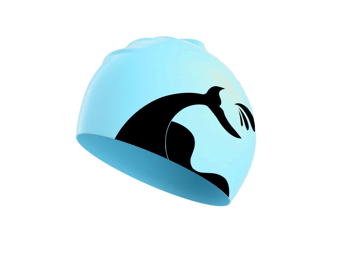 Gorros de natación de silicona para cabello largo con orejas cubiertas
