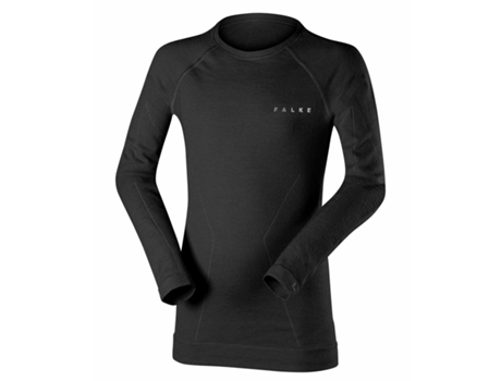 Blusa para Niño FALKE Wool-Tech Negro para Fitness (134 cm/140 cm)