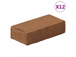 Conjunto 12 Bloques de fibra de coco VIDAXL 650 g cada uno 7,8 kg total