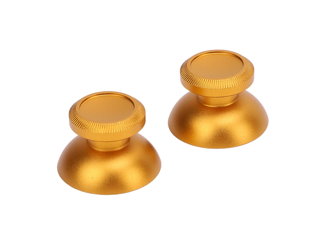 Tapas de aluminio amarillas para joysticks de mandos de videojuegos (2 unidades)