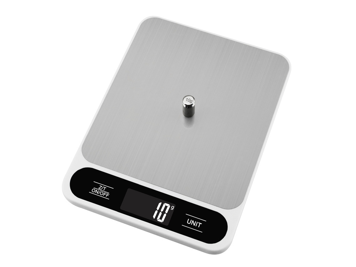 Báscula Digital Doméstica, Báscula De Precisión En Gramos, Báscula De Cocina Portátil, 5 Kg/1 G Blanca (con Batería Recargable)