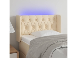 Cabecero Con Led De Tela Crema 83x16x78/88 Cm