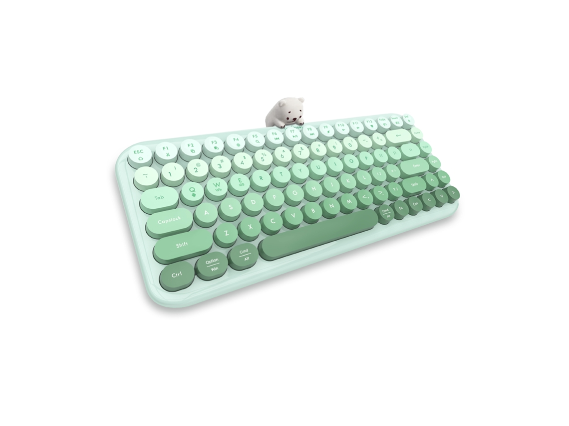 Mini teclado portátil con 84 teclas, colorido, Bluetooth 2,4 g, dos puertos USB inalámbricos.