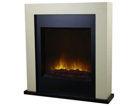 Chemin'Arte 102 Chimenea eléctrica moderna de pie con una potencia de 2000W, Negra y Blanca