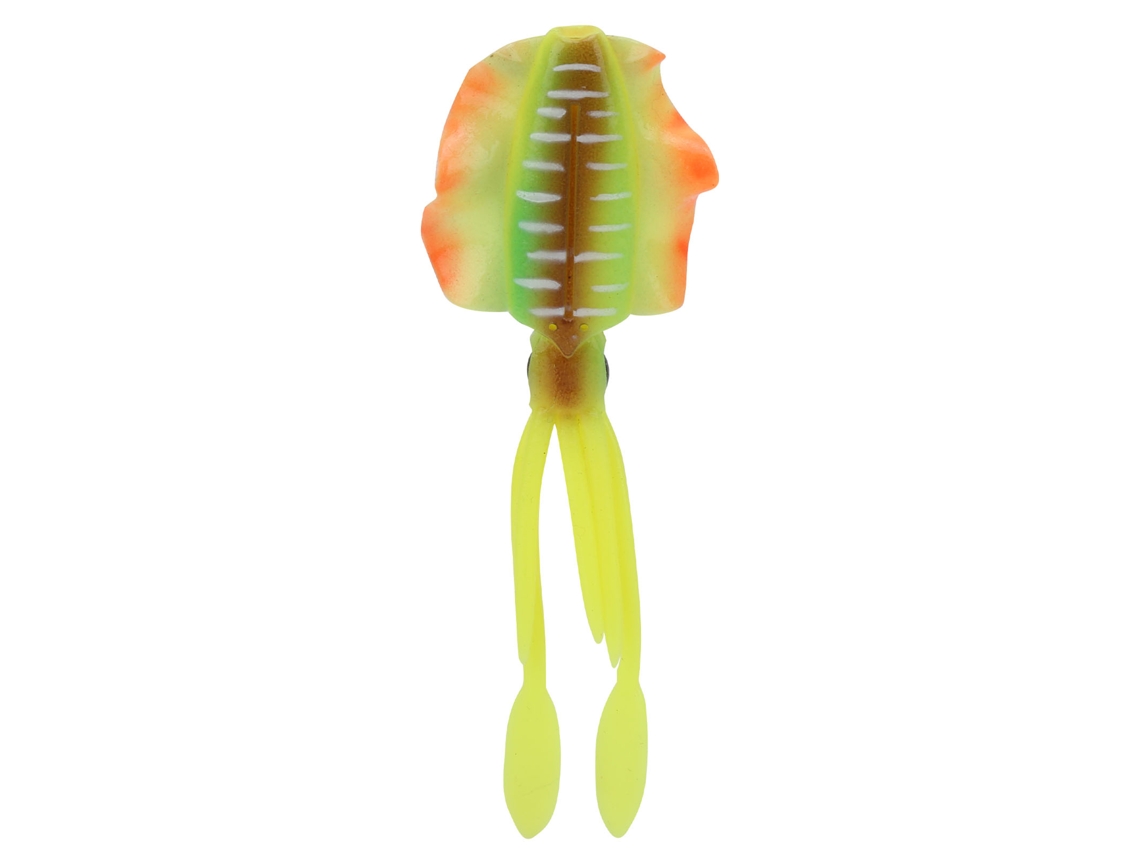 Señuelo Artificial De Calamar Luminoso Con Ojos 3d Para Pesca En Agua Salada - Amarillo Y Verde